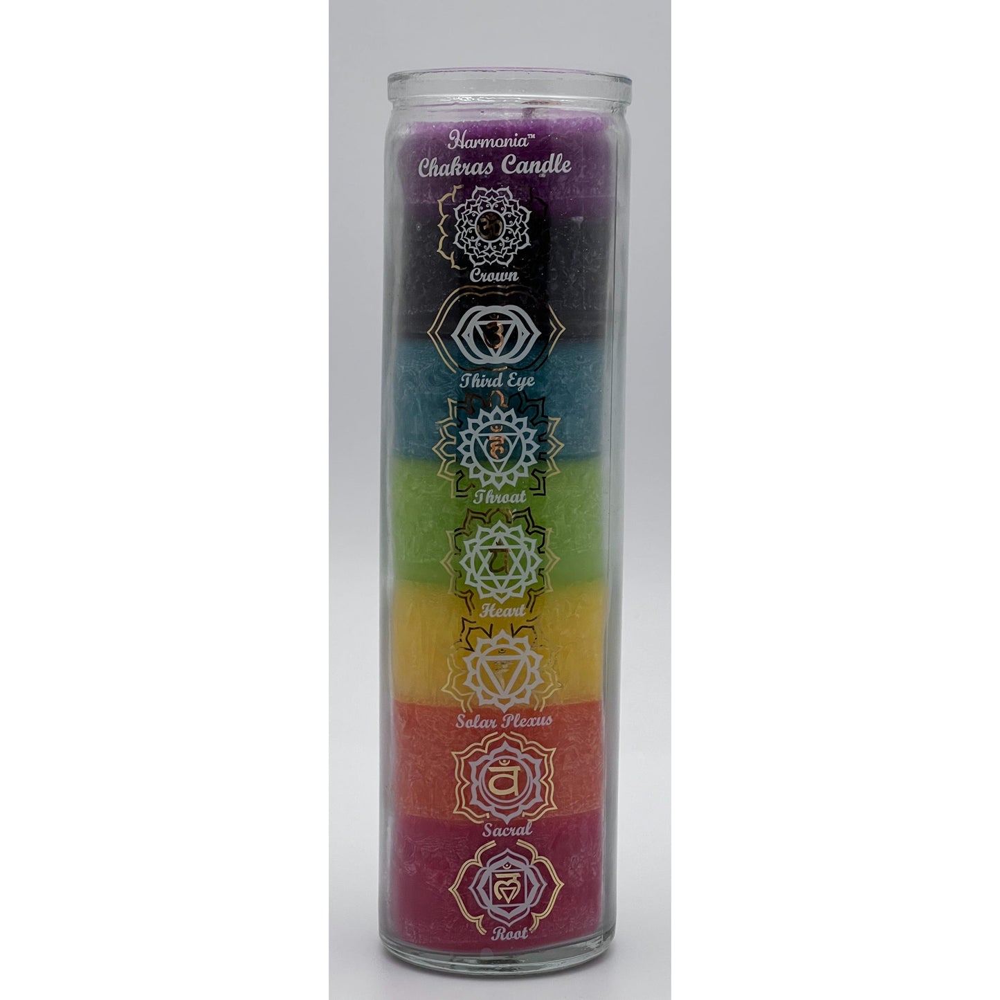 Vela de oración de cristal de los chakras de 7 días
