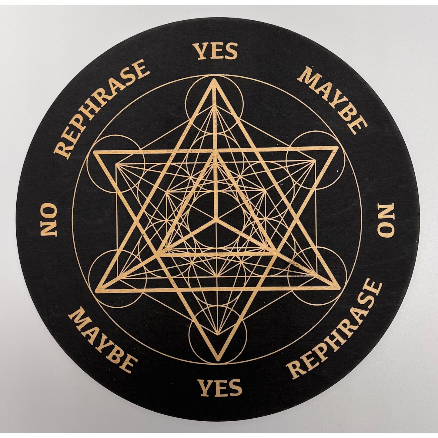 Merkabah Metatron's Cube Pendulum Board Painted Black