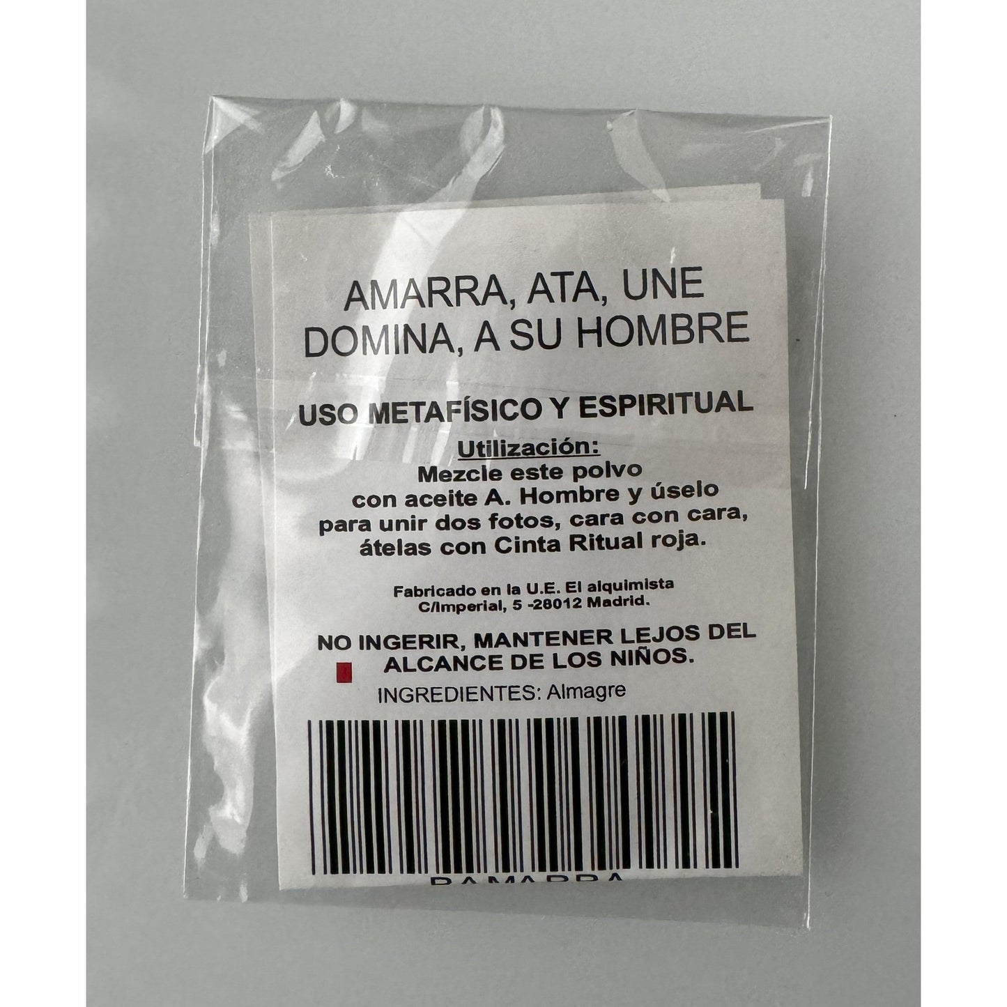 Polvo Ritual Amarra Hombre / Spiritual Powder For Spells Tie Up The Man