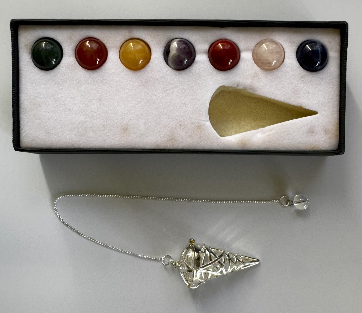 Juego de péndulo intercambiable de chakras.