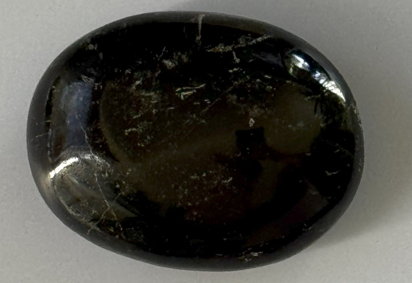 Black Tourmaline Hamsa Palm Stone with Pouch