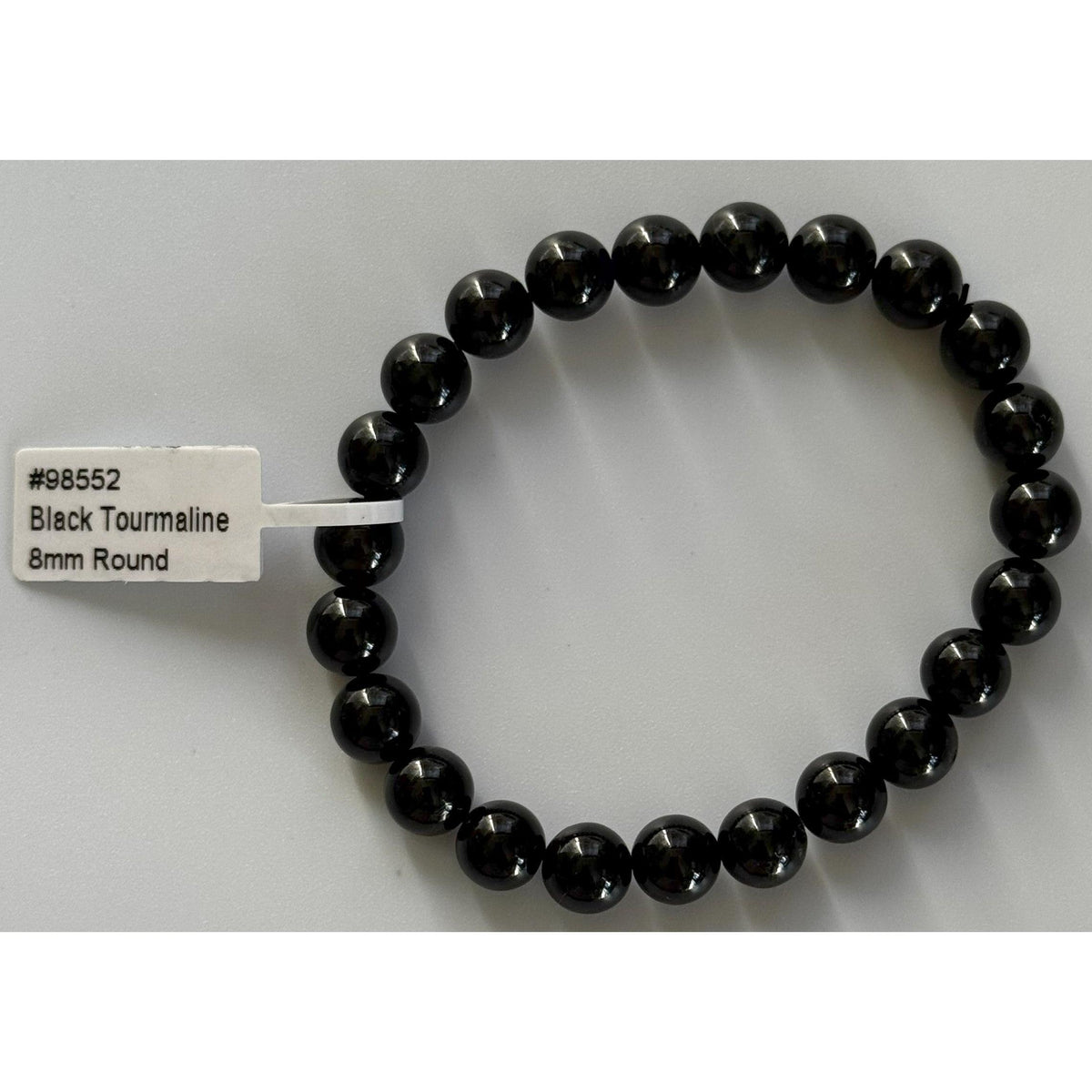Elastic Bracelet Round Beads- Black Tourmaline