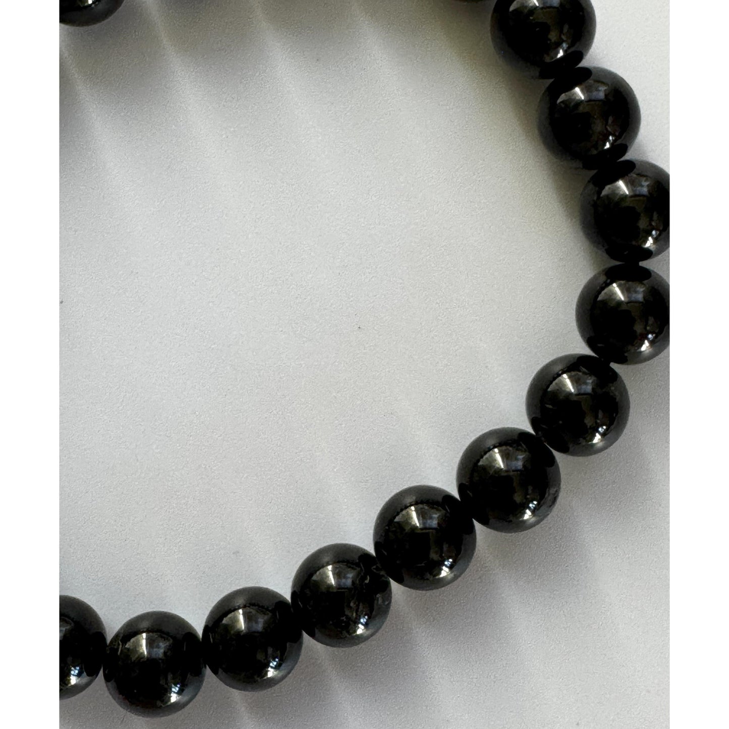 Pulsera elástica de cuentas redondas - Turmalina negra