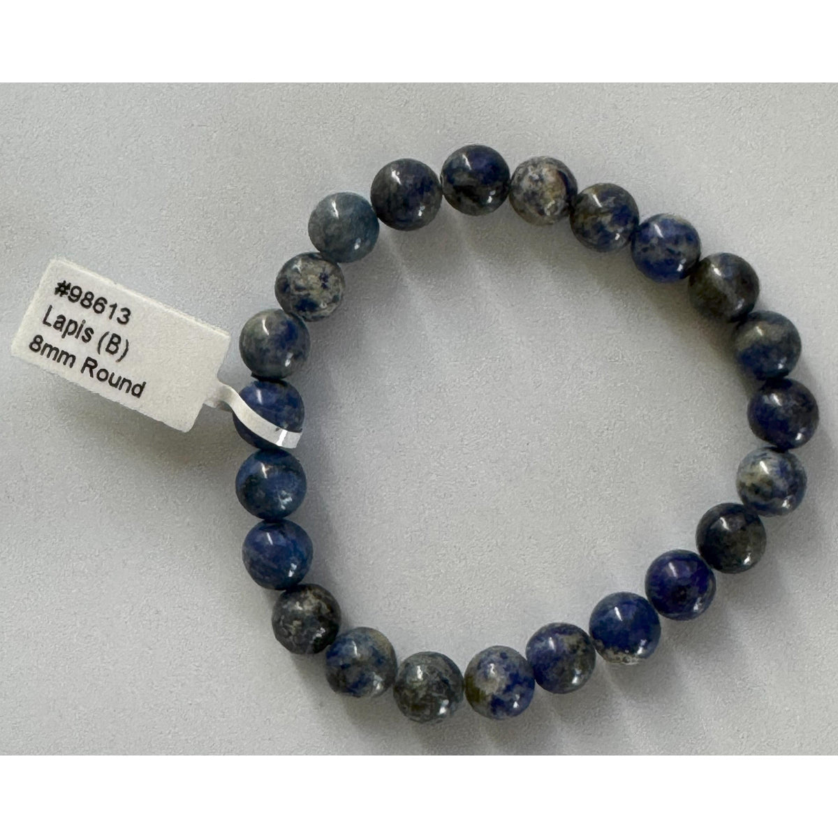 Elastic Bracelet Round Beads- Lapis
