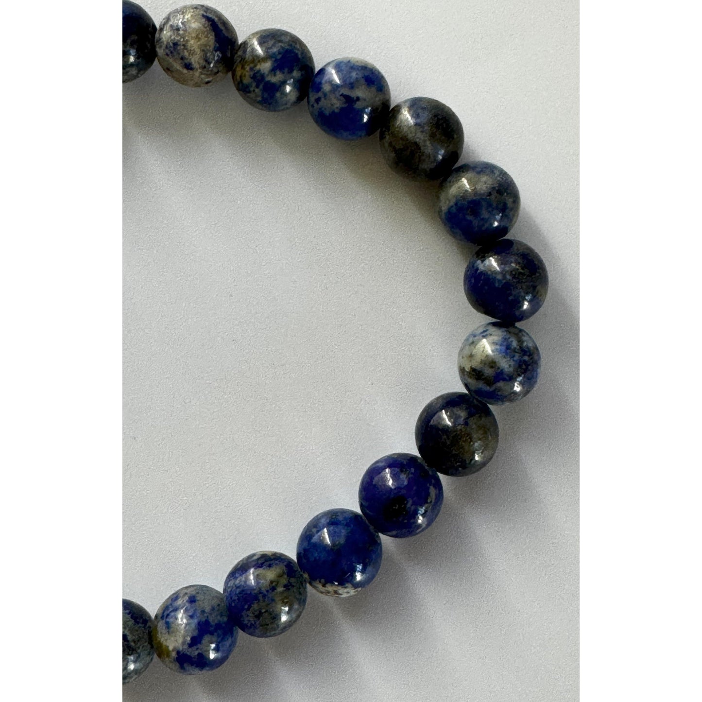 Pulsera elástica de cuentas redondas - Lapislázuli