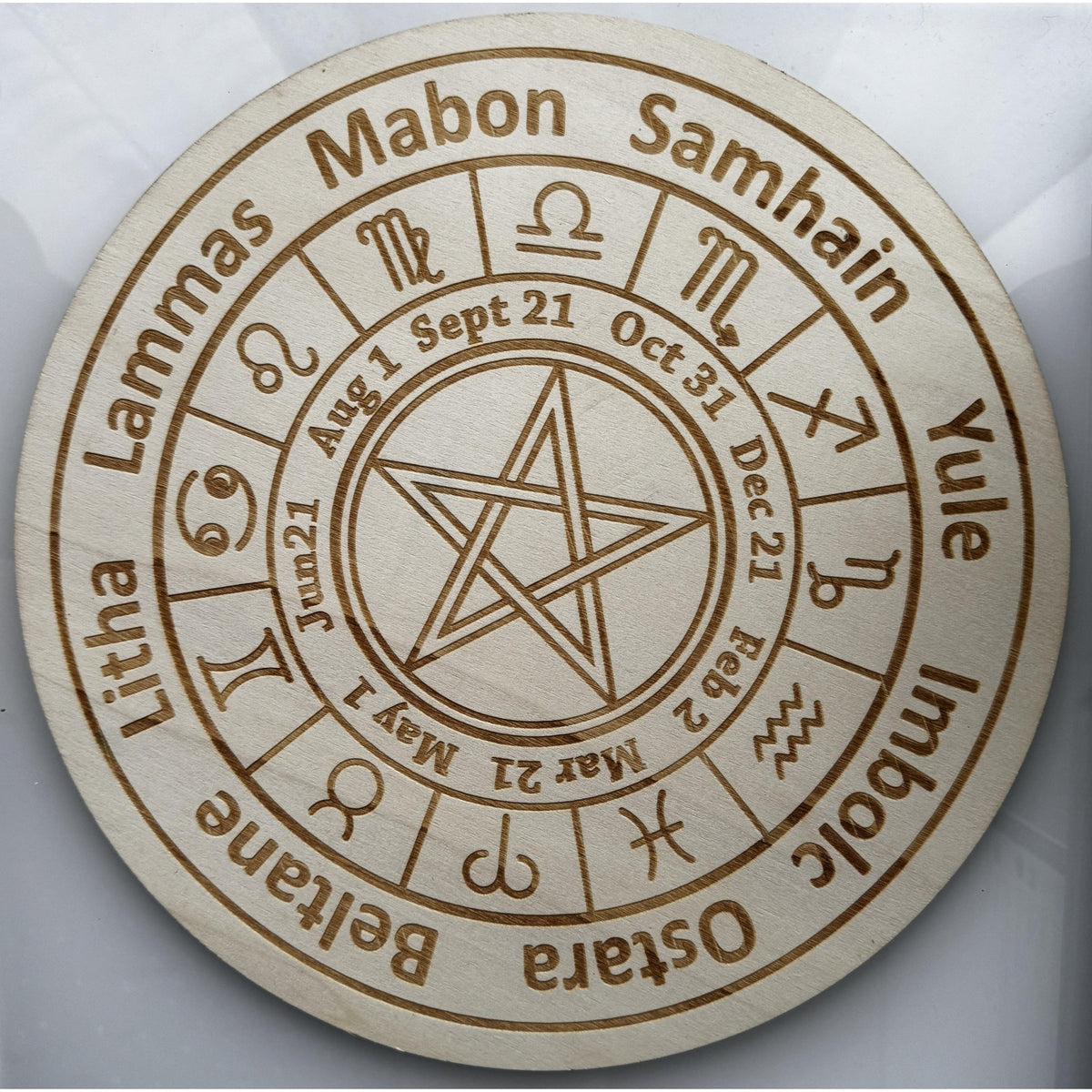 Wood Crystal Grid - Pagan Calendar