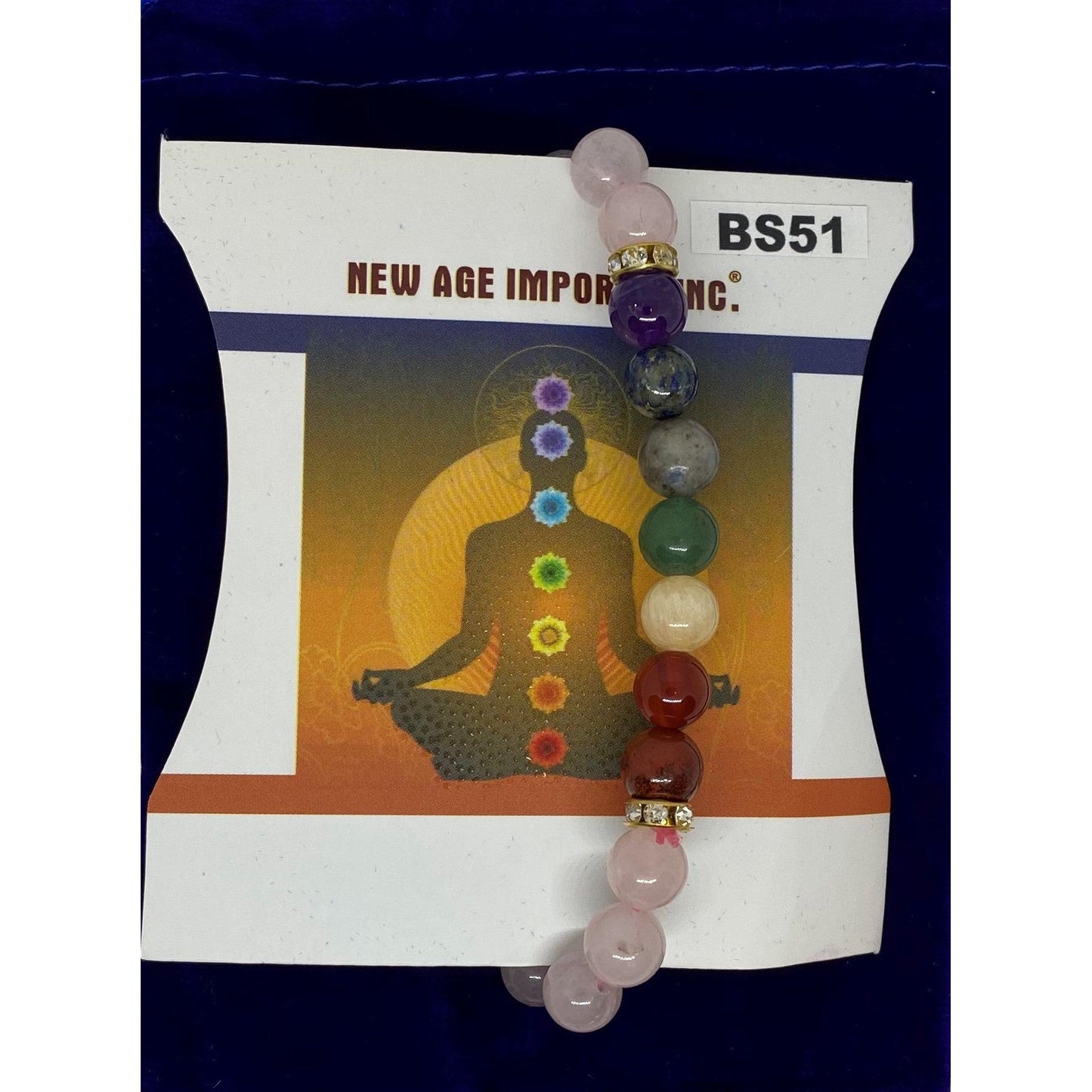 Pulsera Siete Gemas de los Chakras con Cuarzo Rosa