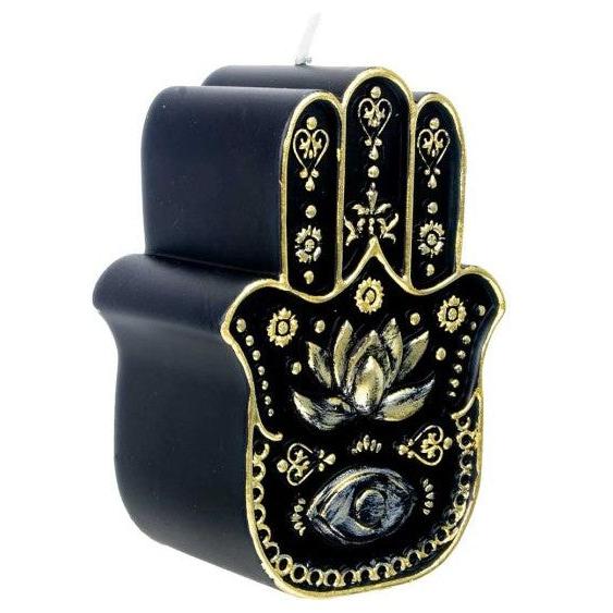 Intention Candle – Black & Gold (Fatima Hand) Protection Candle