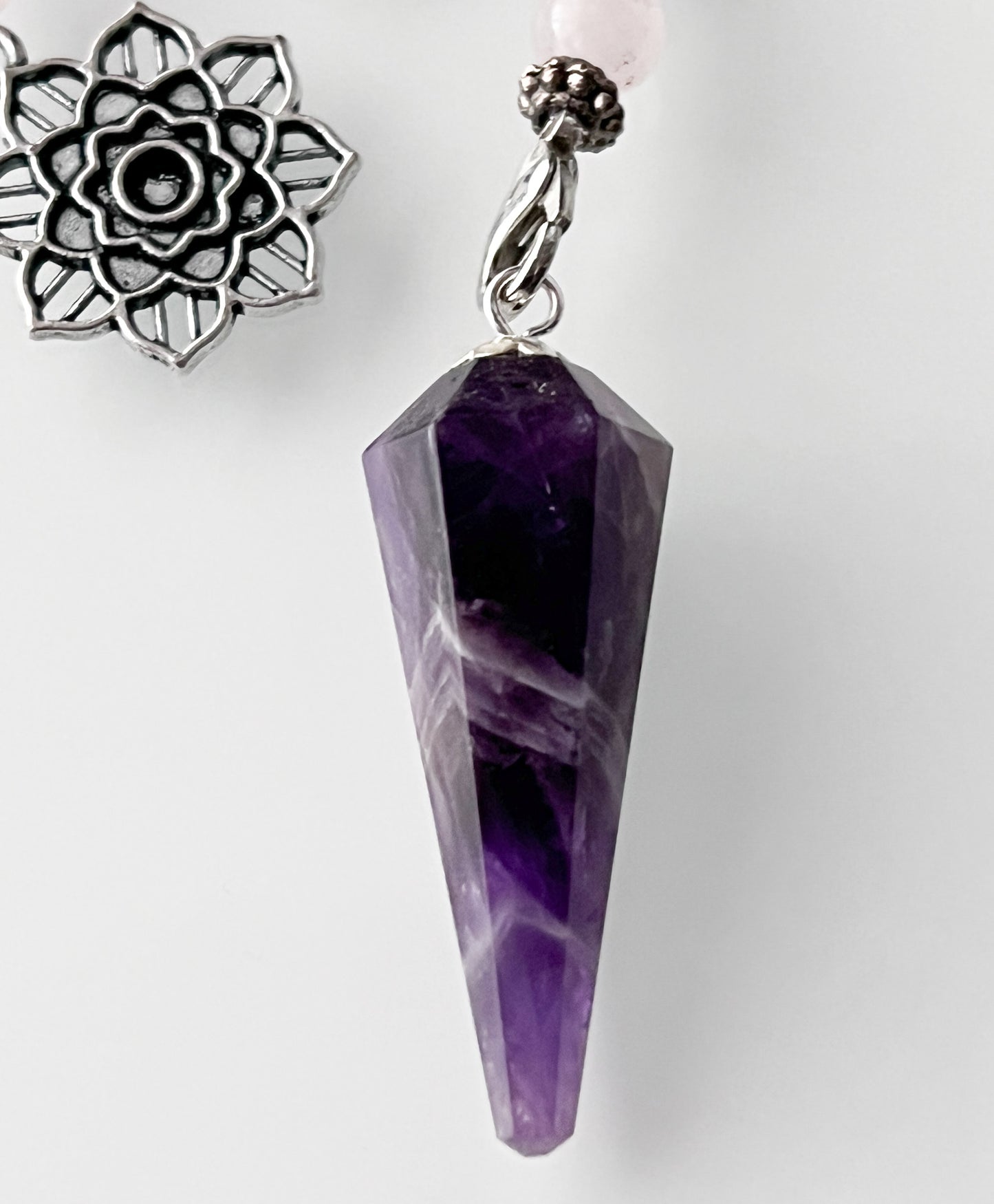 Hexagonal Pendulum Chevron Amethyst - Lotus