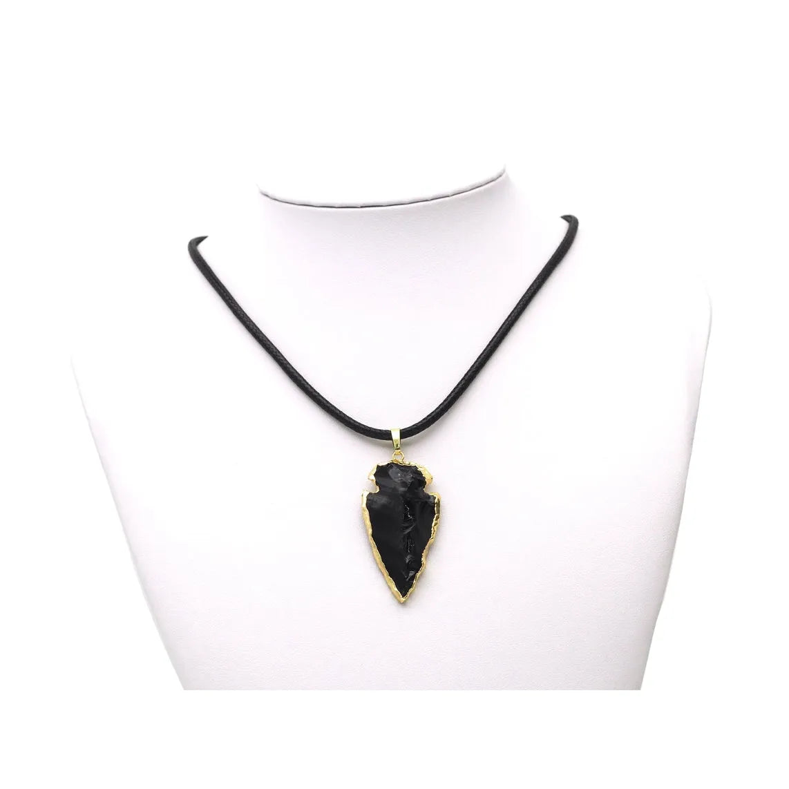 Gold Obsidian Arrow Pendant