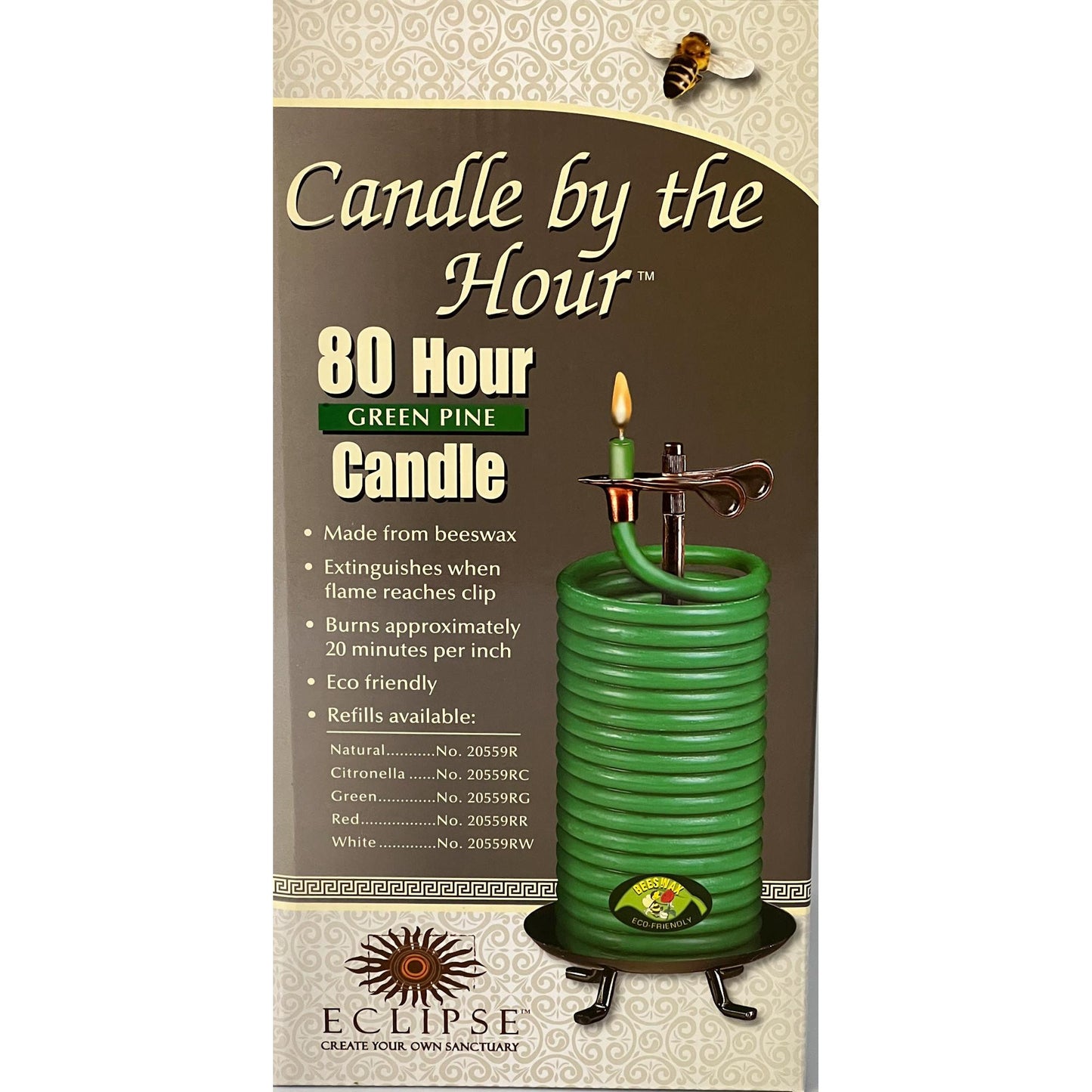 Vela de pino verde de 80 horas