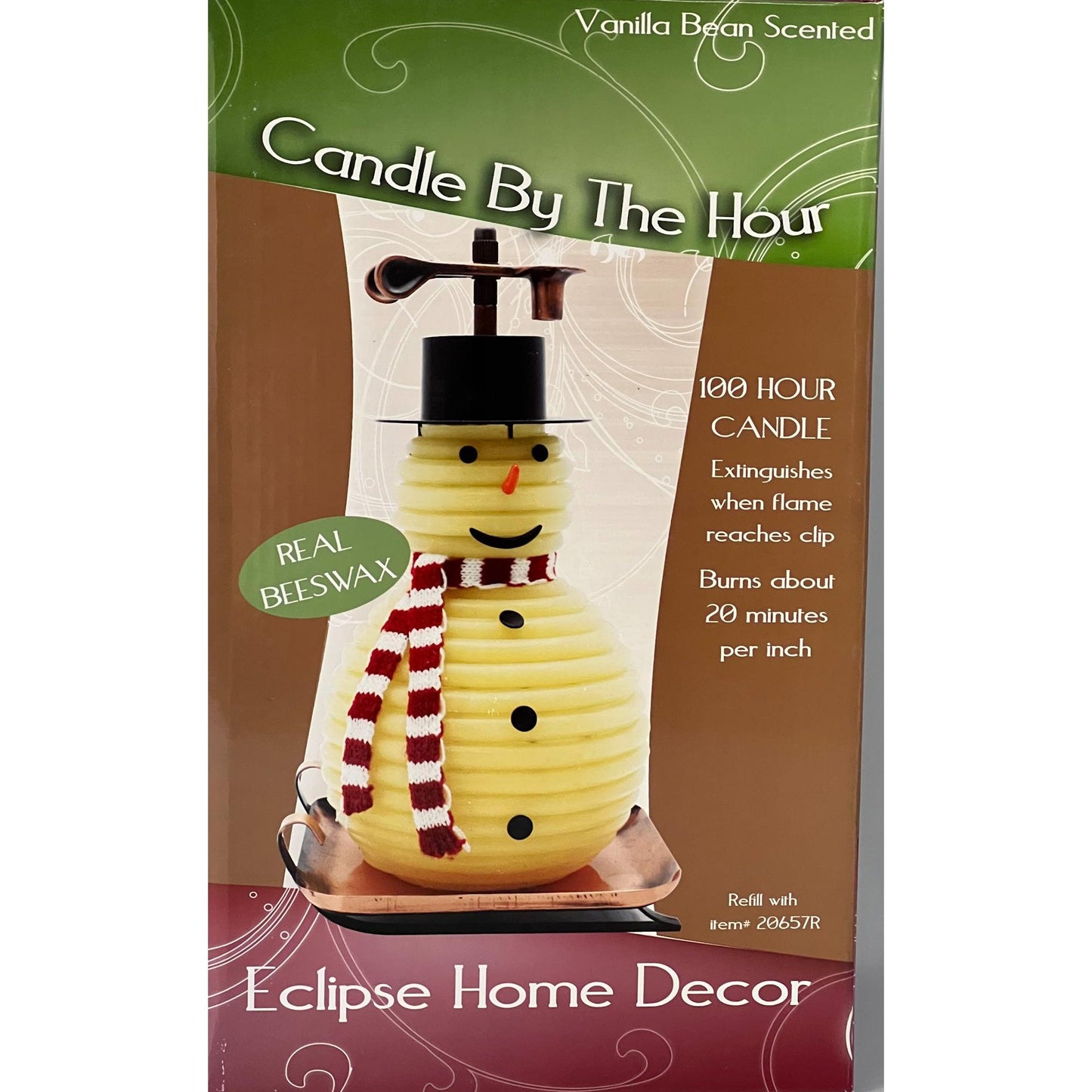 Vela de muñeco de nieve de 100 horas con base de cobre