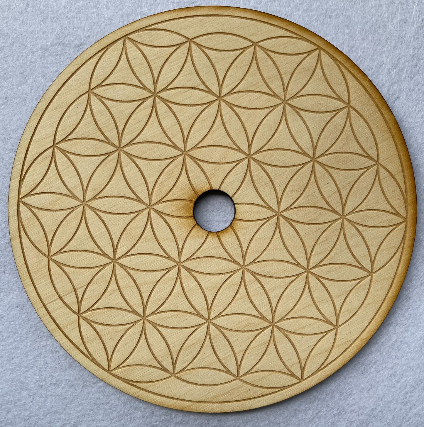 Rejilla de cristal con soporte para esferas de la Flor de la Vida