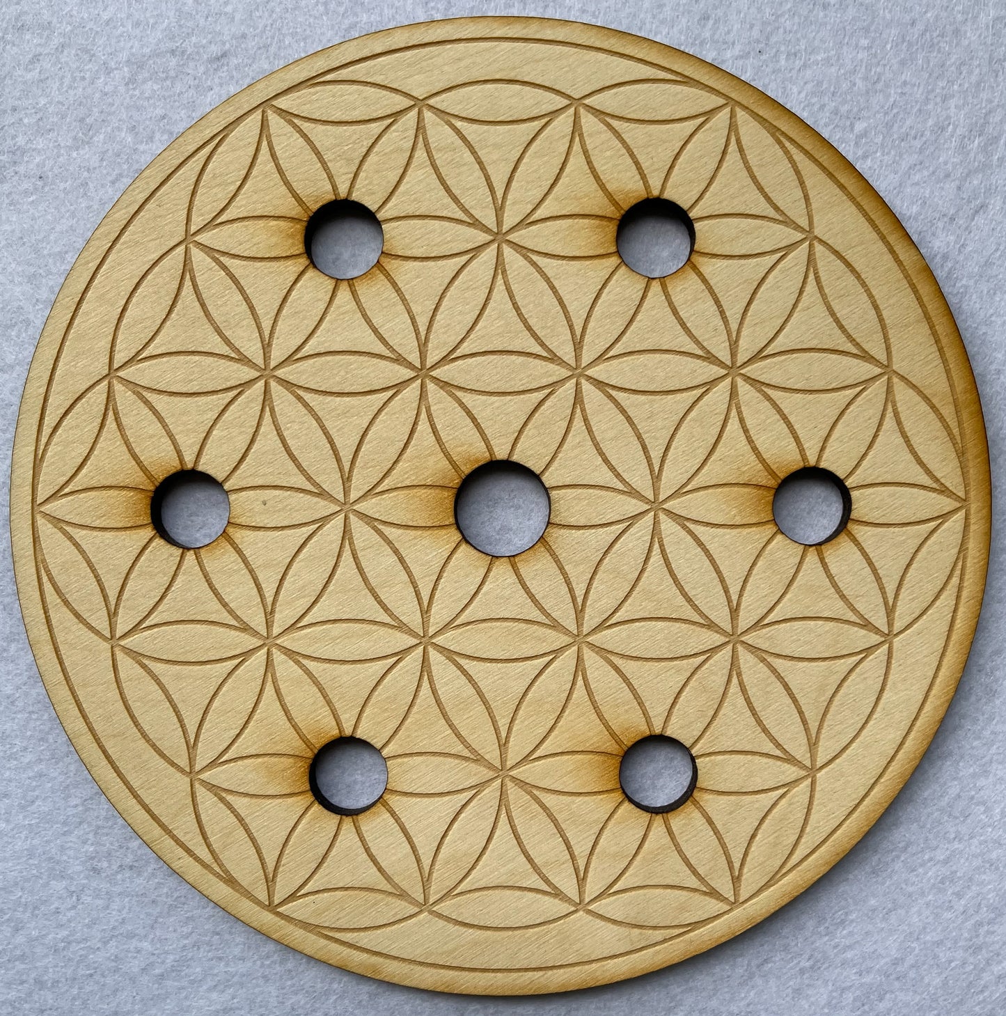 Rejilla de cristal con soporte para esferas de la Flor de la Vida