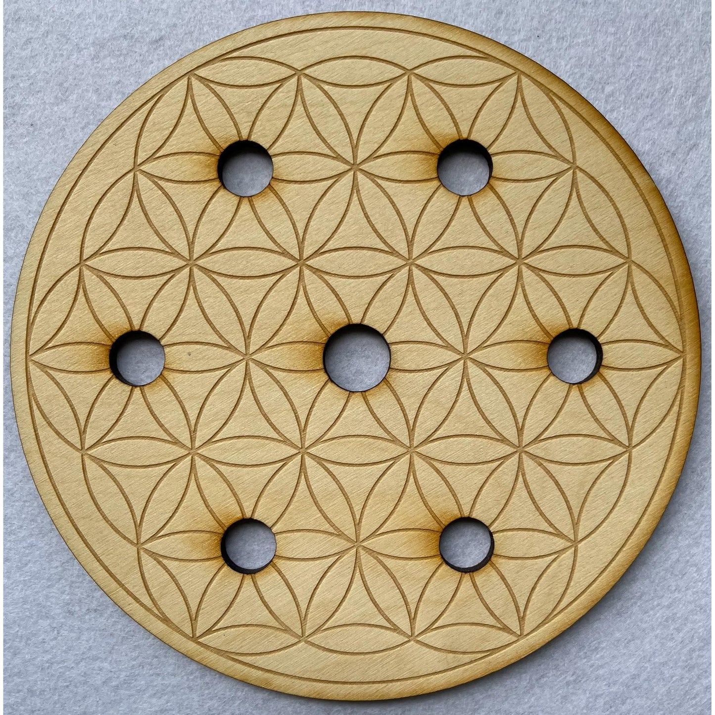 Rejilla de cristal con soporte para esferas de la Flor de la Vida