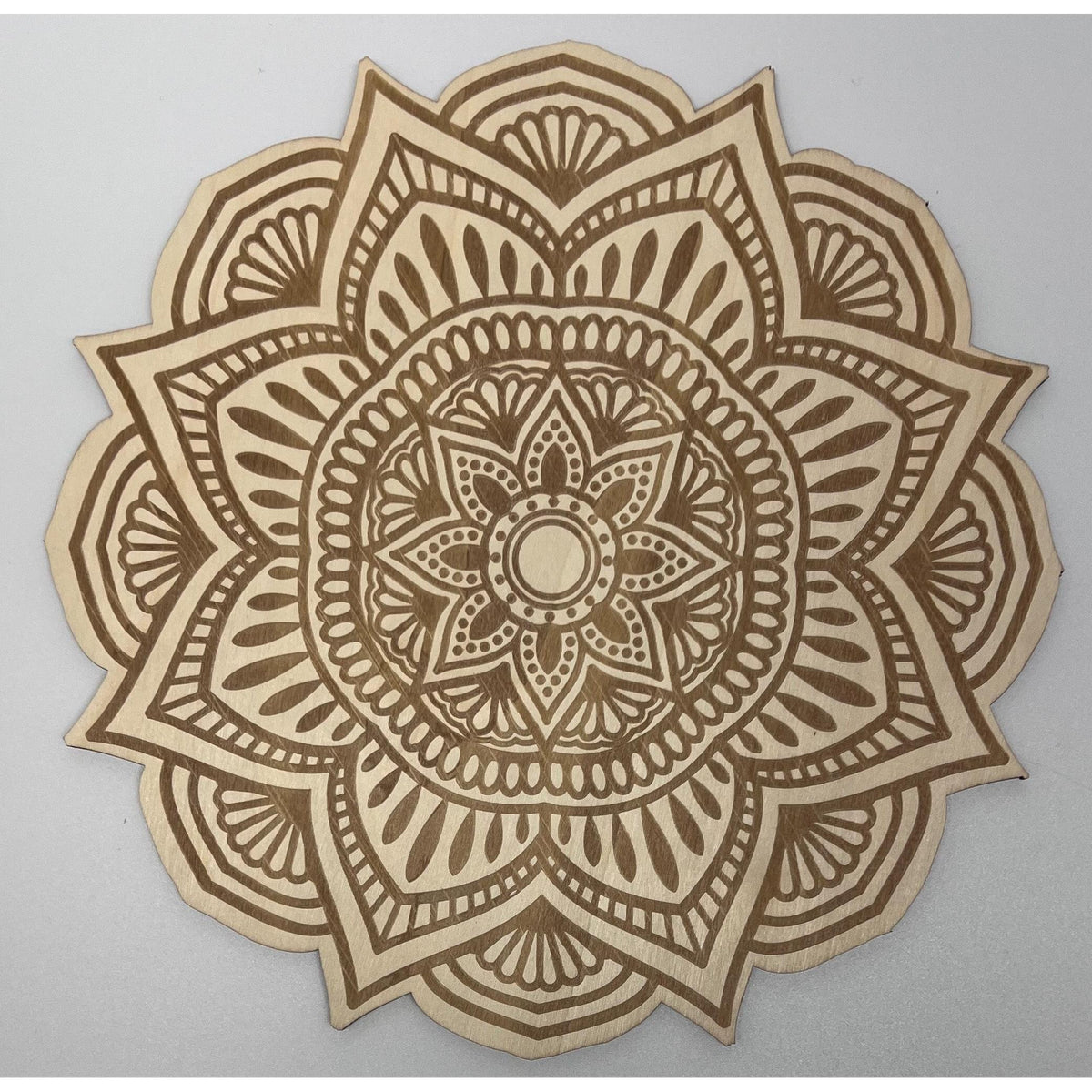 Wood Crystal Grid - Flower Mandala