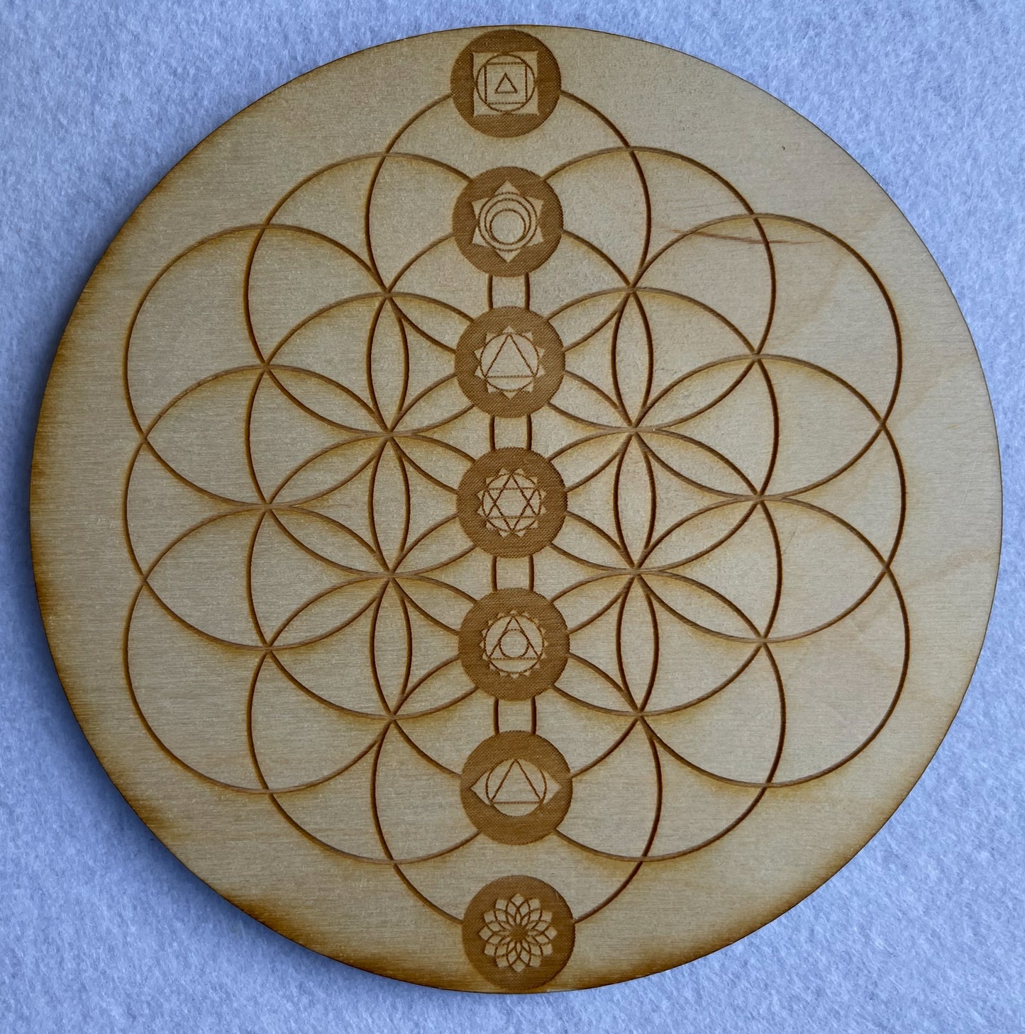 Rejilla de cristal de los chakras de la Flor de la Vida