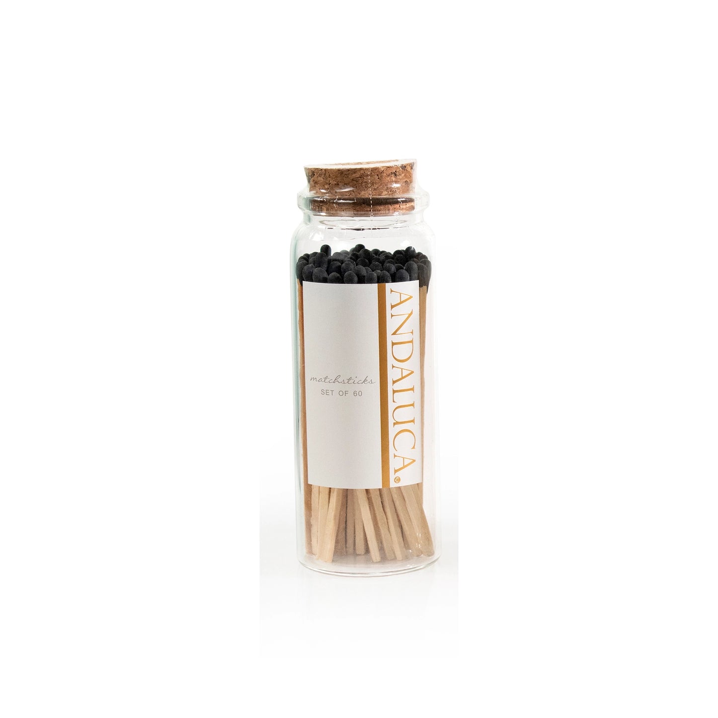 Tarro de cristal con 60 cerillas de madera