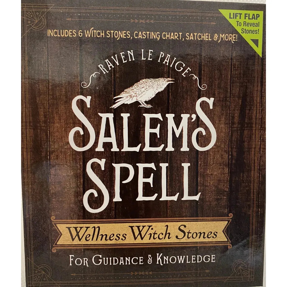 Salem's Spell Wellness Witch Stones – 6-Piece Hand-Painted Casting Kit with Pentacle Chart – Spiritual Gift Set