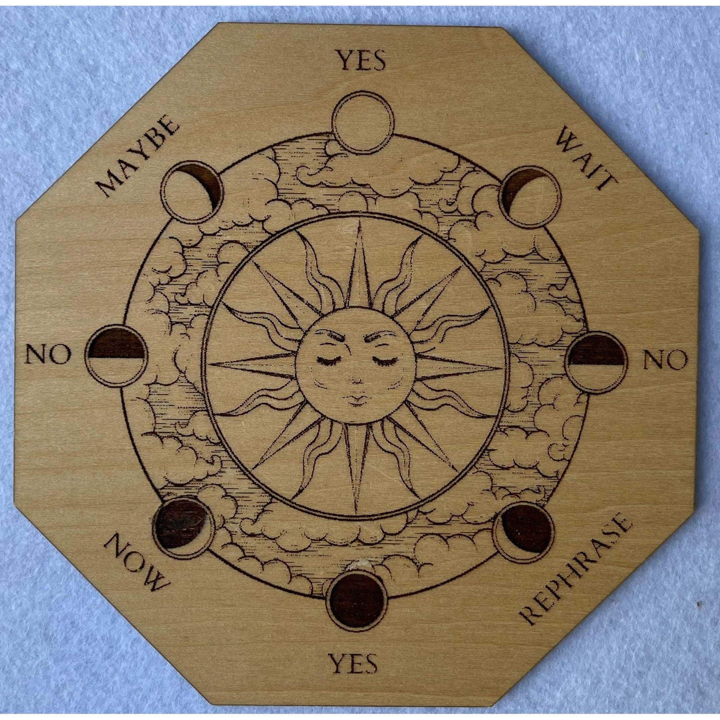 Péndulo de madera de arce, tablero de sol y luna de 5"
