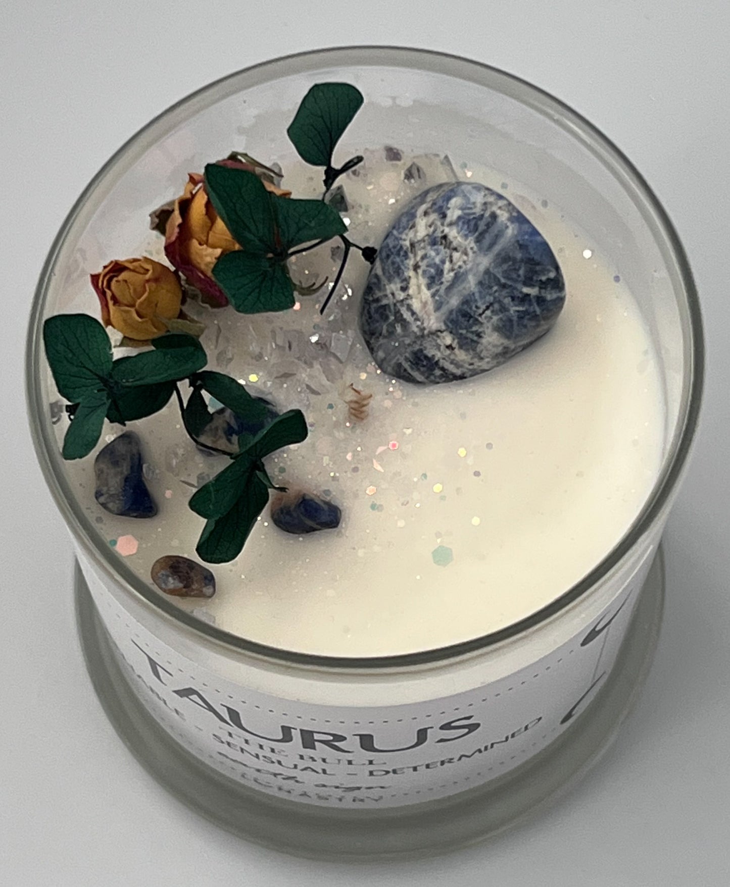 Vela de cristal de cera de soja del zodíaco