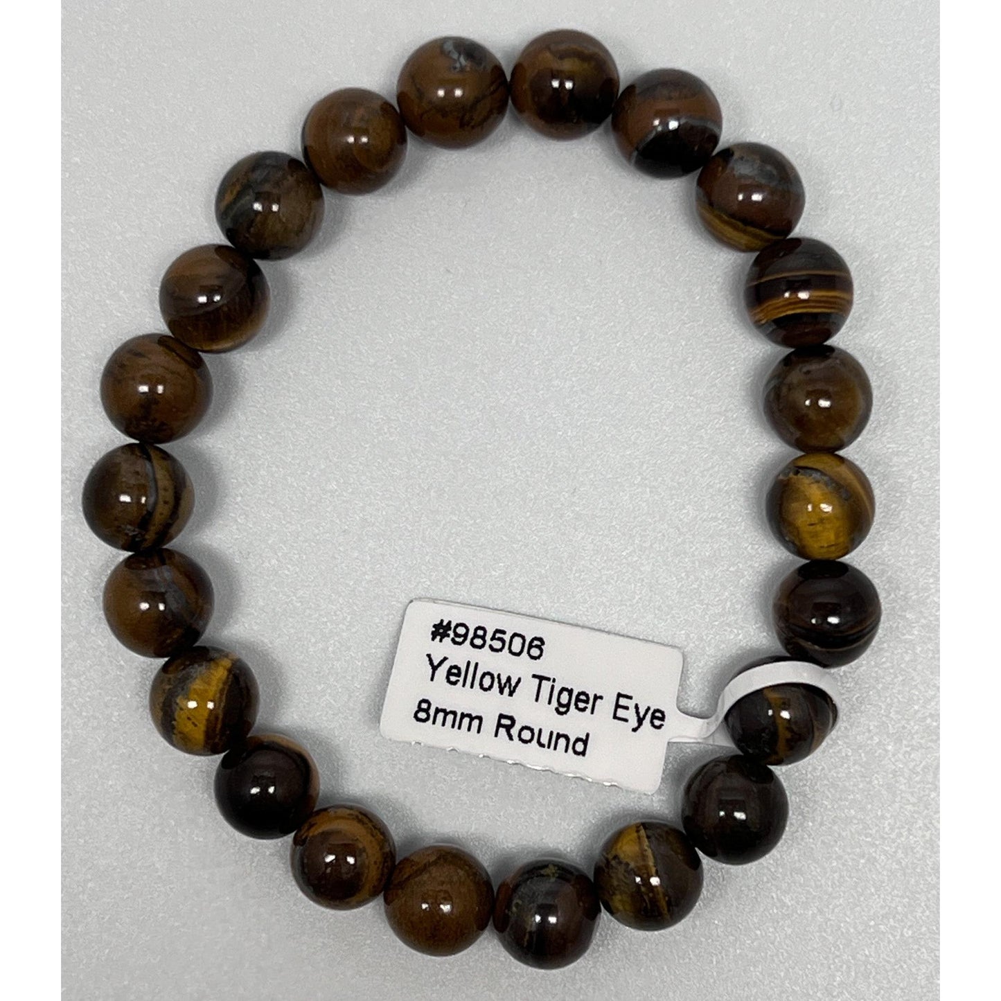 Pulsera elástica de cuentas redondas - Ojo de tigre