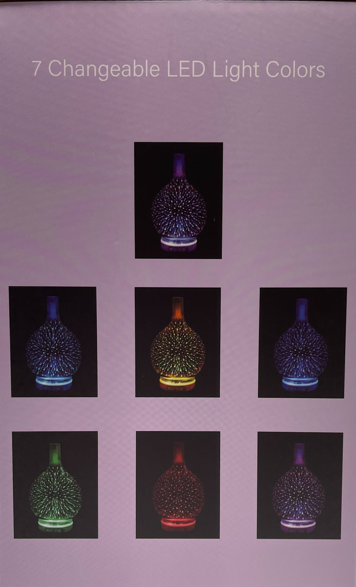 Difusor ultrasónico de fuegos artificiales de vidrio 3D