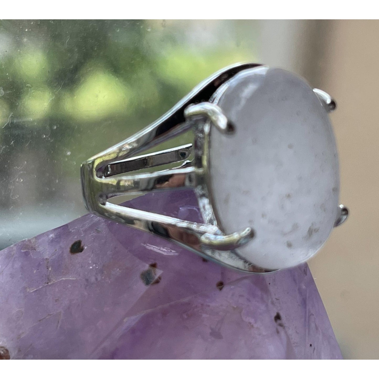 Crystal Quartz Gemstone Adjustable Ring