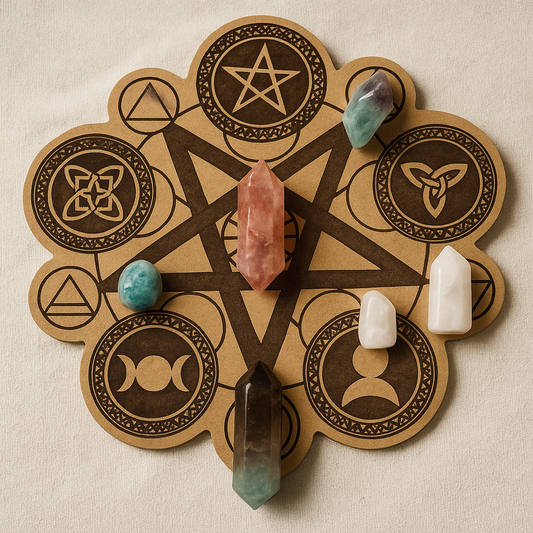Wood Crystal Grid Wiccan