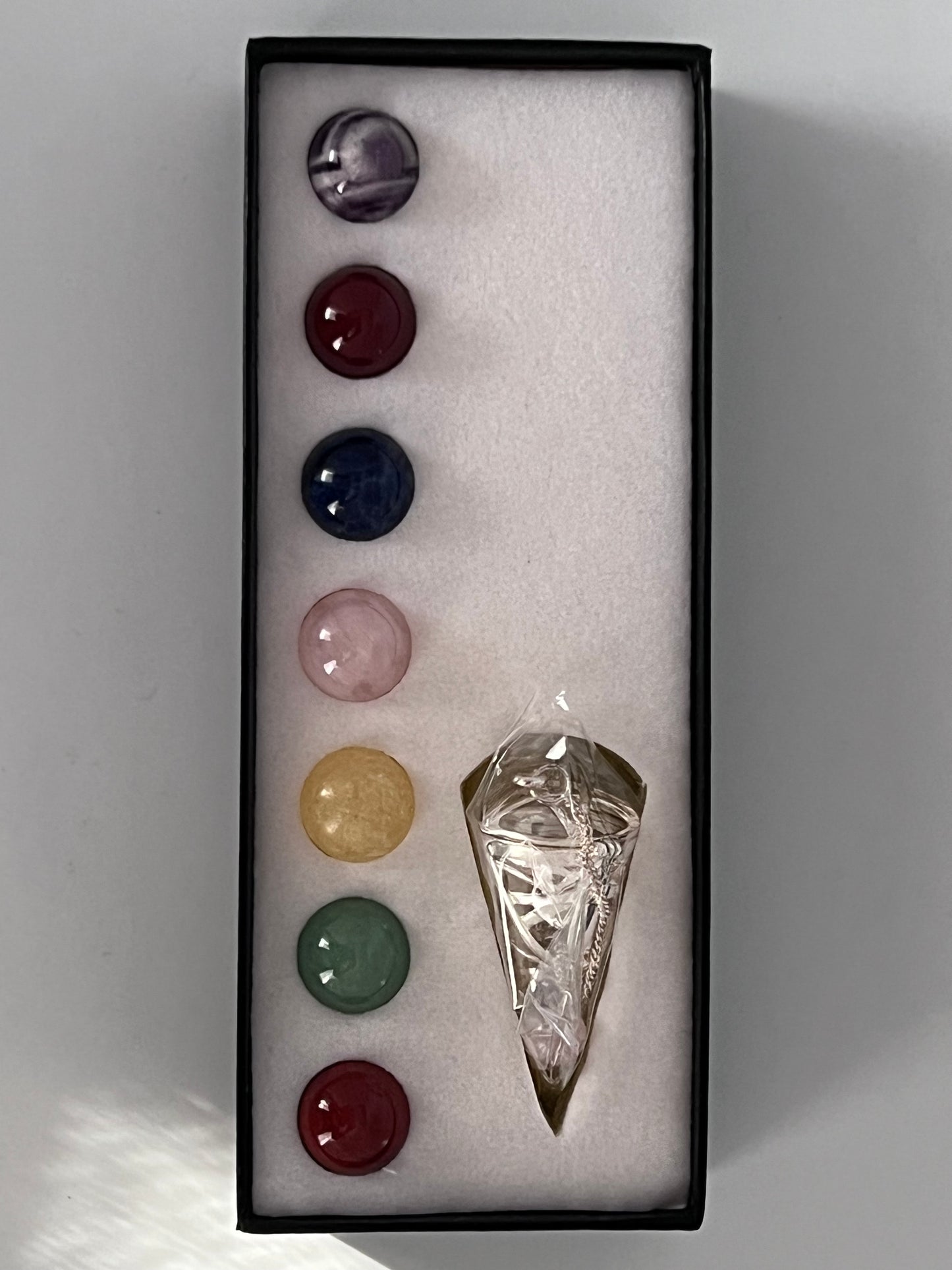 Chakra Changeable Pendulum Set – Bells Books & Candles