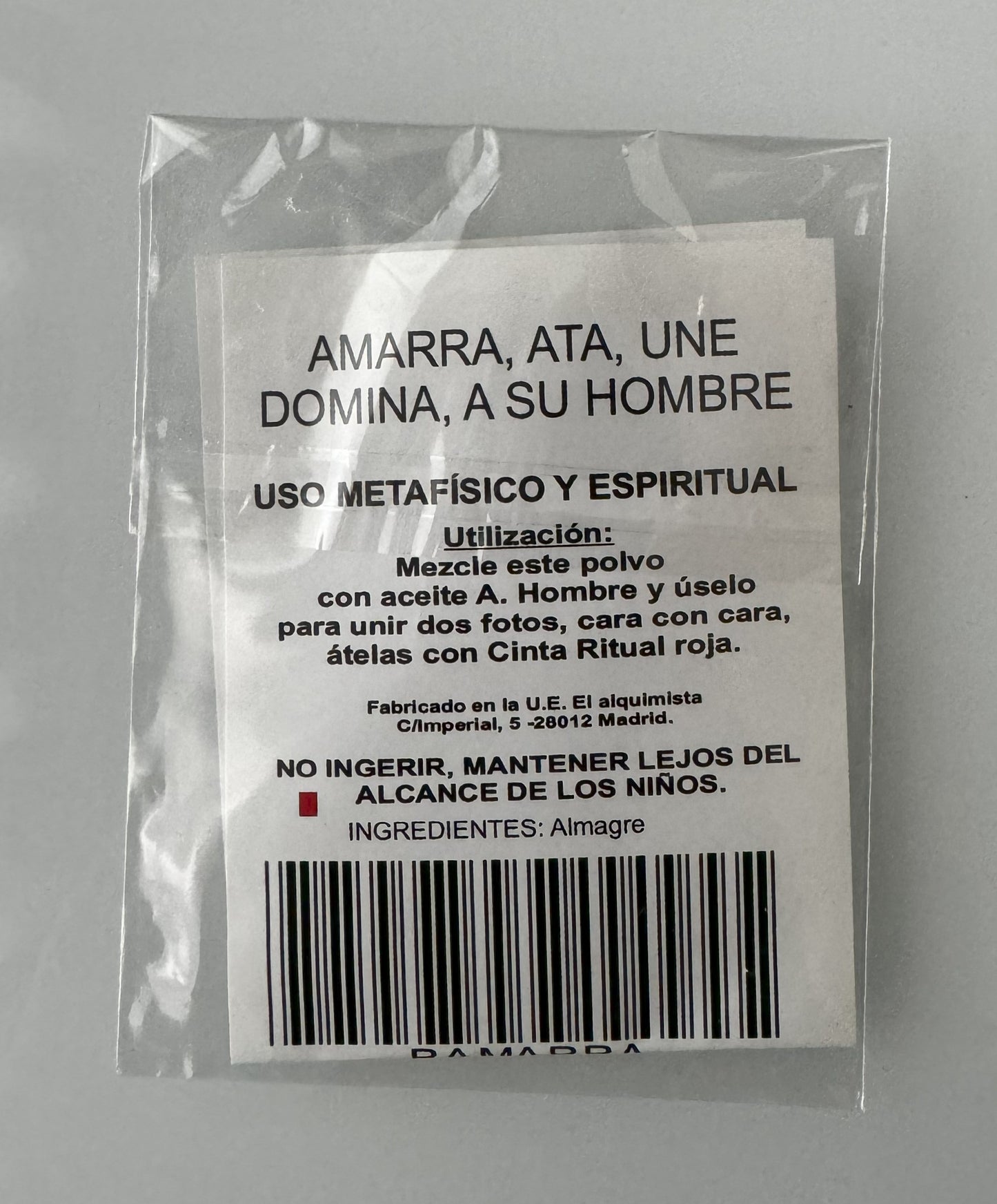 Polvo Ritual Amarra Hombre / Spiritual Powder For Spells Tie Up The Man