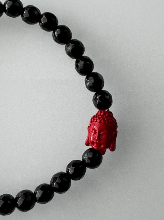Bracelet Cinnabar with Black Agate