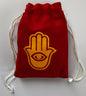 Black Tourmaline Hamsa Palm Stone with Pouch