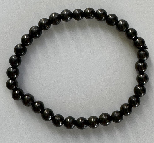 Elastic Bracelet Round Beads- Shungite