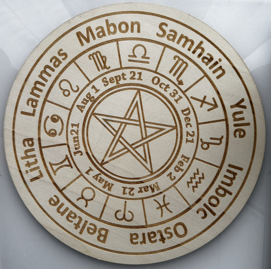 Wood Crystal Grid - Pagan Calendar