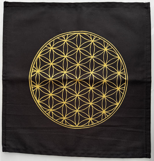 Printed Cotton Crystal Grid - Flower of Life