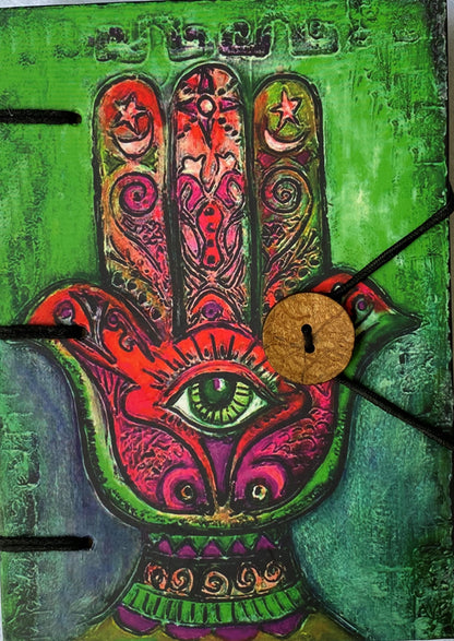 Handmade Journal Hamsa Hand