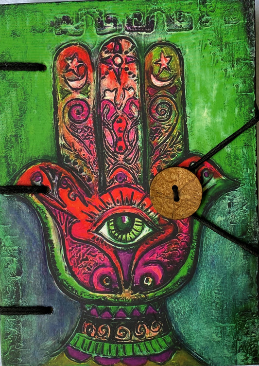 Handmade Journal Hamsa Hand