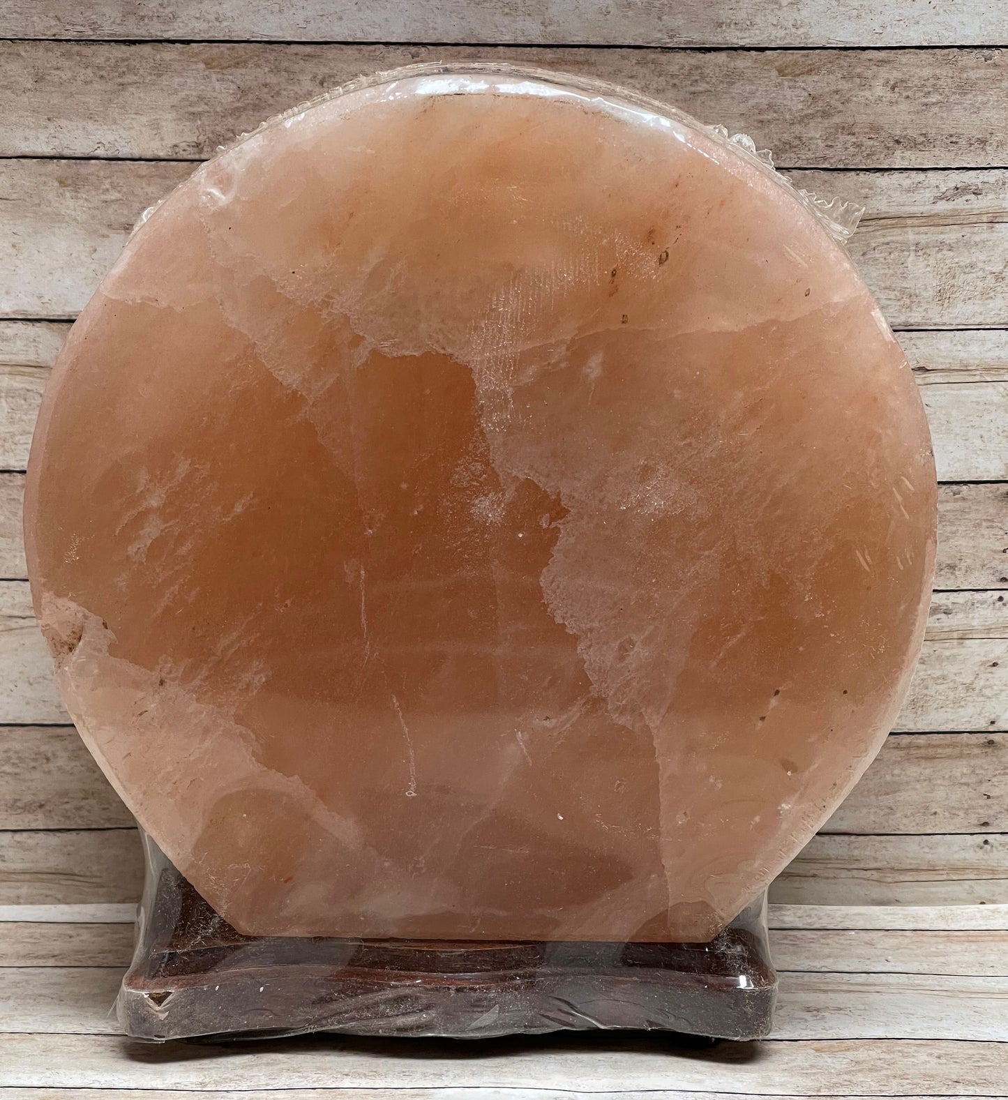 Salt Lamp w/ Wooden Lotus