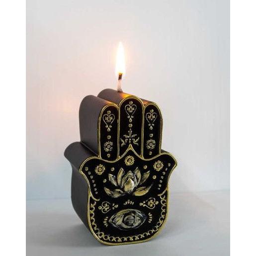 Intention Candle – Black & Gold (Fatima Hand) Protection Candle