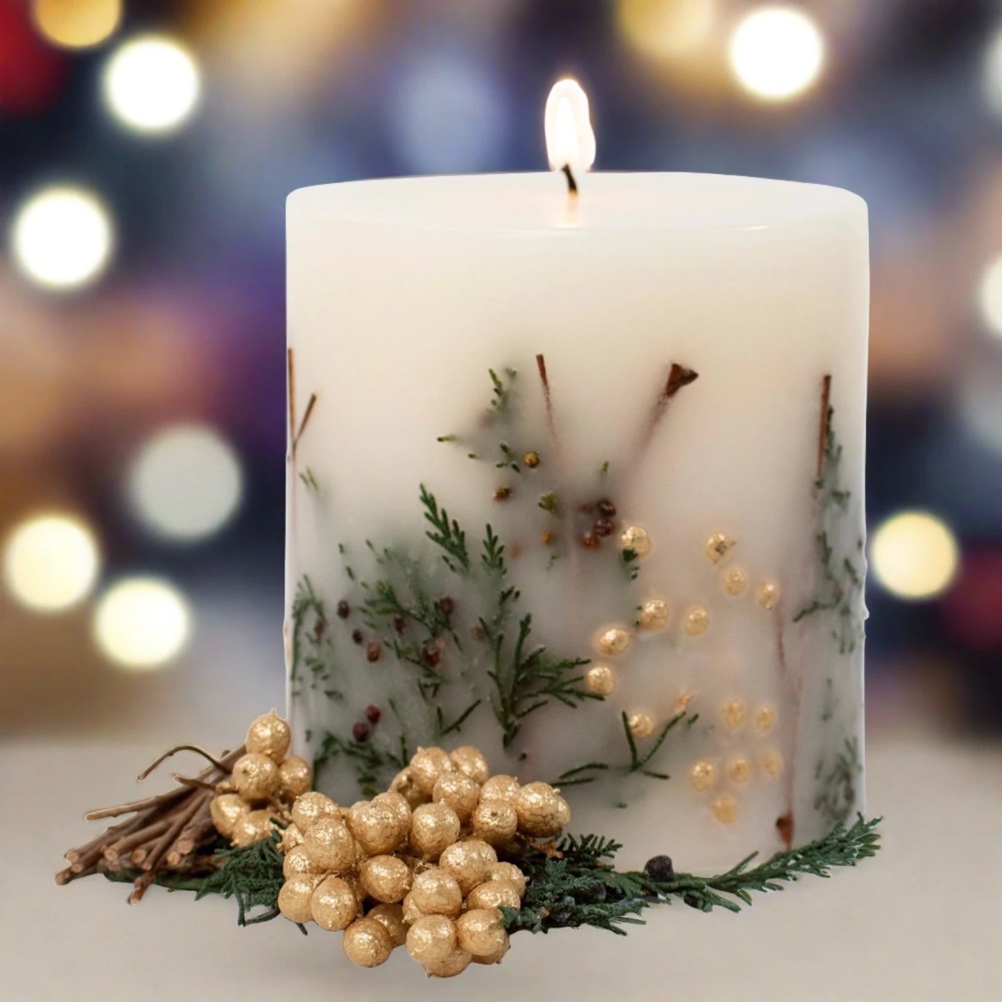 Evergreen Pine Botanical Pillar Candle